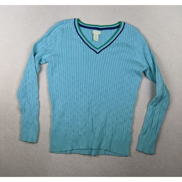 CARIBBEAN JOE - WOMEN'S BLUE V-NECK PULLOVER SWEATER - SIZE XL - Picture 1 of 8